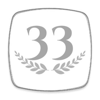 33 - Viereckiger Kühlschrankmagnet - Weiß - Vorne