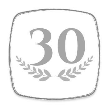 30 - Viereckiger Kühlschrankmagnet - Weiß - Vorne