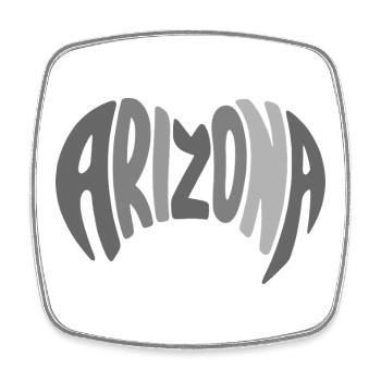 Arizona Lettering - Square fridge magnet - white - Front