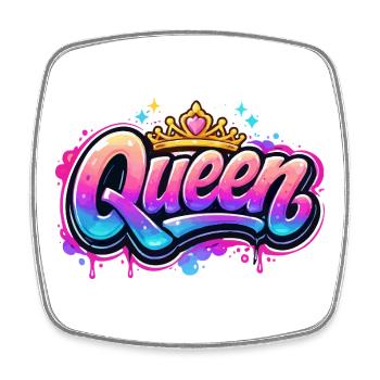 Queen Graffiti Crown Design - Square fridge magnet - white - Front