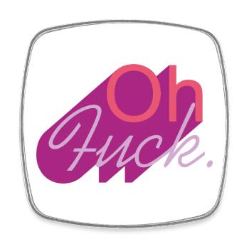 Oh Fuck Script in Purple Hue - Viereckiger Kühlschrankmagnet - Weiß - Vorne