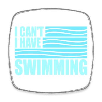 I Can't I Have Swimming Lustig Schwimmer Ausrede - Viereckiger Kühlschrankmagnet - Weiß - Vorne