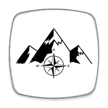 Mountains Compass Nature Outdoor - Square fridge magnet - white - Front