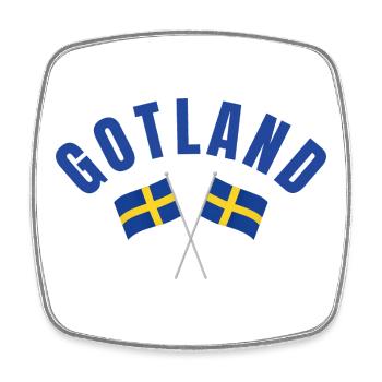 Gotland Schwedische Flaggen - Viereckiger Kühlschrankmagnet - Weiß - Vorne