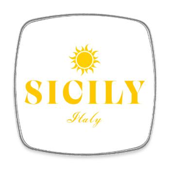 Sizilien Italien Sonne - Viereckiger Kühlschrankmagnet - Weiß - Vorne