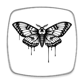 Tatouage de papillon de nuit - Magnet carré - blanc - Devant
