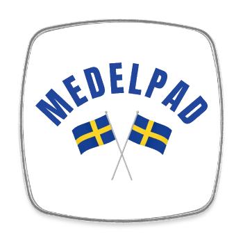Schwedische Flaggen von Medelpad - Viereckiger Kühlschrankmagnet - Weiß - Vorne