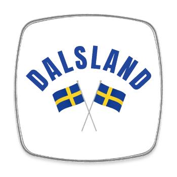 Dalsland Schwedische Flaggen - Viereckiger Kühlschrankmagnet - Weiß - Vorne