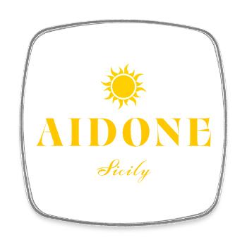 Aidone Sizilien Sonne - Viereckiger Kühlschrankmagnet - Weiß - Vorne