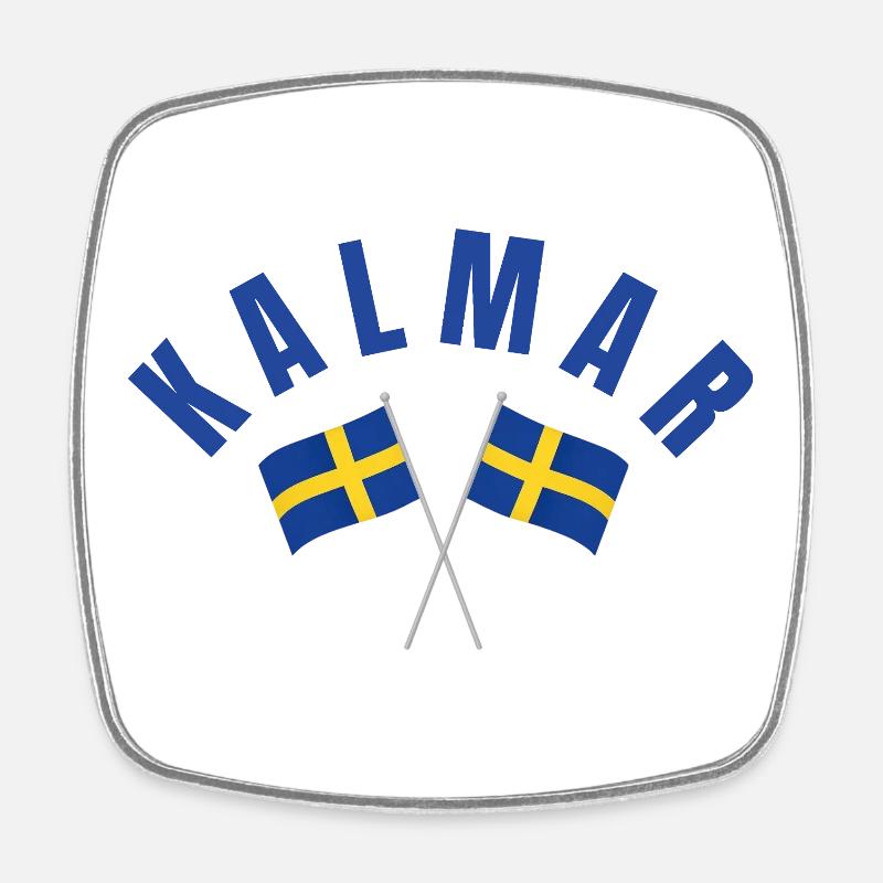 Kalmar Swedish Flags  - Square fridge magnet - white