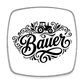 Bauer Farmer - Viereckiger Kühlschrankmagnet - Weiß - Vorne