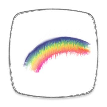 Regenbogen Pinselbogen - Viereckiger Kühlschrankmagnet - Weiß - Vorne