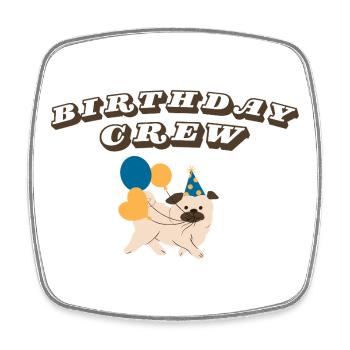 Birthday Crew - Viereckiger Kühlschrankmagnet - Weiß - Vorne