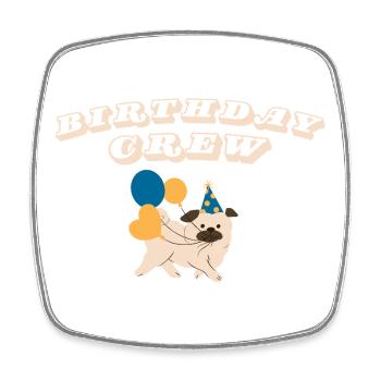 Birthday Crew - Viereckiger Kühlschrankmagnet - Weiß - Vorne