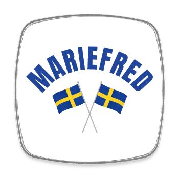 Mariefred Schwedische Flaggen - Viereckiger Kühlschrankmagnet - Weiß - Vorne