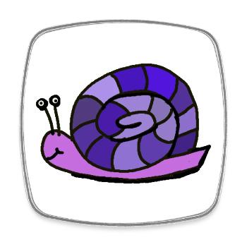 - Snail Cartoon Kids Child - Square fridge magnet - white - Front