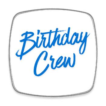 Birthday Crew - Viereckiger Kühlschrankmagnet - Weiß - Vorne