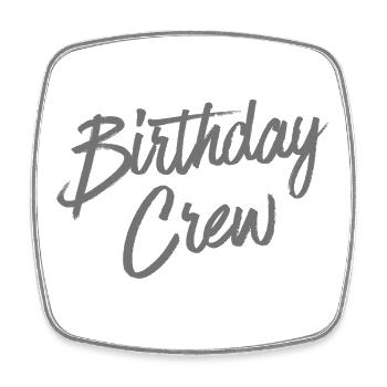 Birthday Crew - Viereckiger Kühlschrankmagnet - Weiß - Vorne