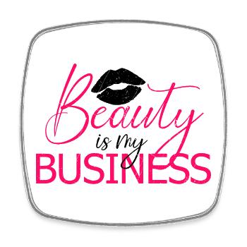 Beauty is My Business Maquilleuse MUA Salon - Magnet carré - blanc - Devant