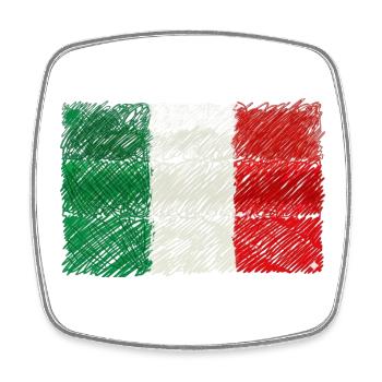 Scribbled Italian Flag - Square fridge magnet - white - Front