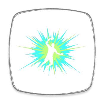 Tischtennis Platte Ping Pong Ball Sport Schmettern - Viereckiger Kühlschrankmagnet - Weiß - Vorne