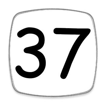 37 - Viereckiger Kühlschrankmagnet - Weiß - Vorne