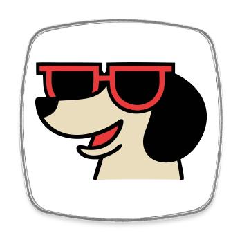 Cooler Dackel Brille Chef - Square fridge magnet - white - Front