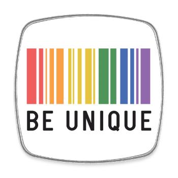 LGBT Pride Month - Be Unique - Square fridge magnet - white - Front