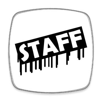 staff - Viereckiger Kühlschrankmagnet - Weiß - Vorne