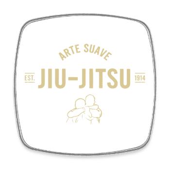 Arte Suave Jiu-Jitsu - Vintage Fighter - Viereckiger Kühlschrankmagnet - Weiß - Vorne
