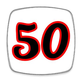 50. 50 YEARS. 50th ANNIVERSARY. 50 YEARS ANNIVERSARY. - Square fridge magnet - white - Front