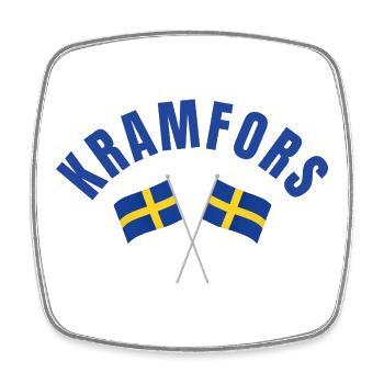 Kramfors Swedish Flags - Square fridge magnet - white - Front
