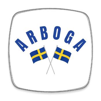 Arboga – Schwedische Flaggen - Viereckiger Kühlschrankmagnet - Weiß - Vorne
