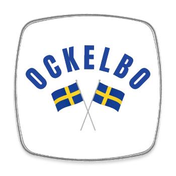 Ockelbo Schwedische Flaggen - Viereckiger Kühlschrankmagnet - Weiß - Vorne