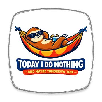 Lazy day in the hammock - Square fridge magnet - white - Front