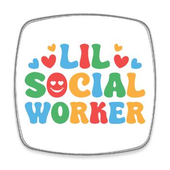 Social Worker Quota Lil Social Worker Social Work - Square fridge magnet - white - Front