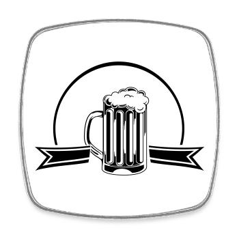 Bière - Magnet carré - blanc - Devant