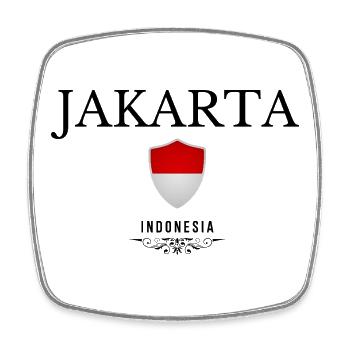 Jakarta souvenir, design élégant de Jakarta - Magnet carré - blanc - Devant
