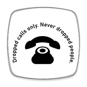 Vintage phone icon Don't waste your time, contact - Square fridge magnet - white - Front