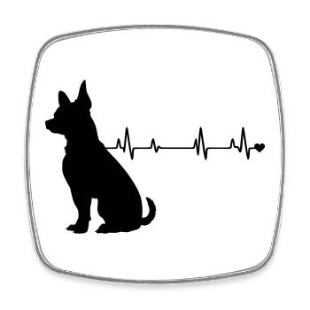 Hund - Viereckiger Kühlschrankmagnet - Weiß - Vorne