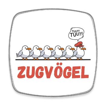  Zugvögel Tuut Tuut Lustige Möwen Für Bahnfan - Viereckiger Kühlschrankmagnet - Weiß - Vorne