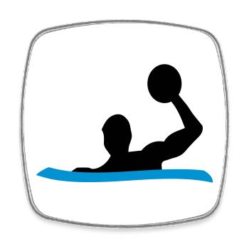 Wasserball - Viereckiger Kühlschrankmagnet - Weiß - Vorne