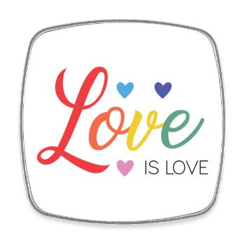 LGBT-Pride-Monat – Liebe ist Liebe - Viereckiger Kühlschrankmagnet - Weiß - Vorne