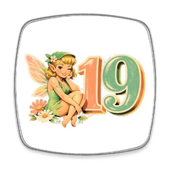 Elf Retro Promotional Print 19 – Pastel Aesthetic - Square fridge magnet - white - Front