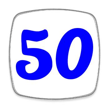 50. 50 YEARS. 50th ANNIVERSARY. 50 YEARS ANNIVERSARY. - Square fridge magnet - white - Front