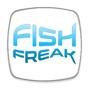 FISH FREAK Aquatic Typography - Square fridge magnet - white - Front
