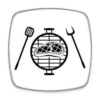 Grill Steak - Square fridge magnet - white - Front