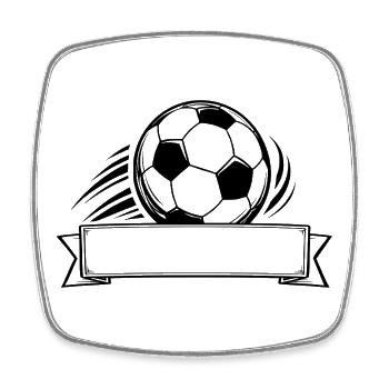 Fußball Namensschild Banner - Viereckiger Kühlschrankmagnet - Weiß - Vorne