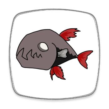 Black Fish - Square fridge magnet - white - Front