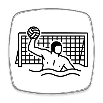 Wasserball - Viereckiger Kühlschrankmagnet - Weiß - Vorne